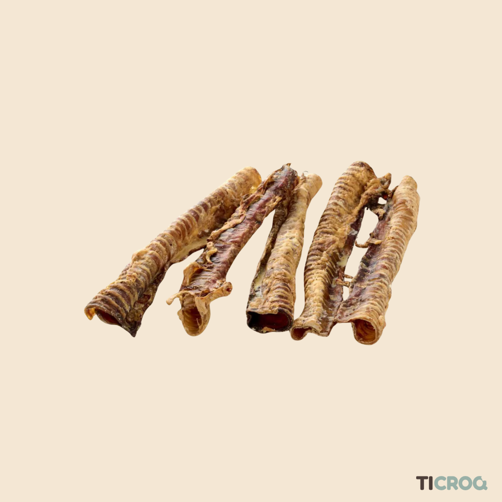 Trachées de bœuf 30cm Ticroq - Friandises naturelles pour chiens, idéales pour une mastication prolongée et une bonne hygiène dentaire